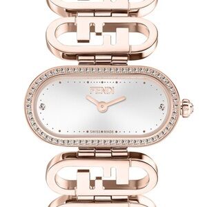 NWT Fendi Women's Watch in Rose Gold with Diamond Accents